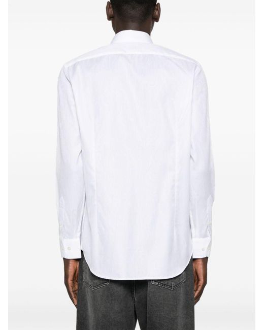 Etro White Jacquard-paisley Cotton Shirt for men