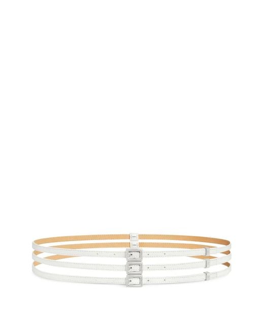 Courreges White Stacked Buckled Belt