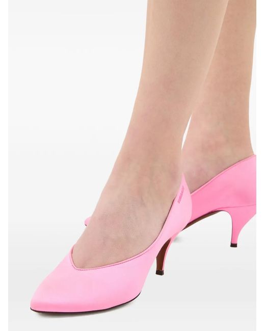 Versace Pink Tina Satin Pumps 65 Mm