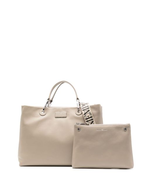 Emporio Armani Natural Medium Myea Eco-leather Shopper Bag