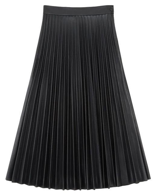 MM6 by Maison Margiela Black Pleated Midi Skirt