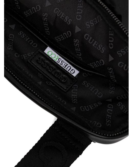 Guess Black Boston Logo-Detail Messenger Bag for men