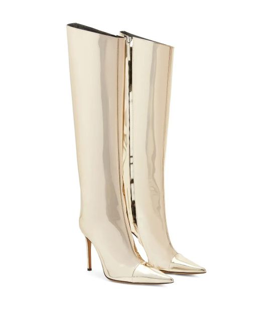 Alexandre Vauthier White 105Mm Metallic Knee-High Boots