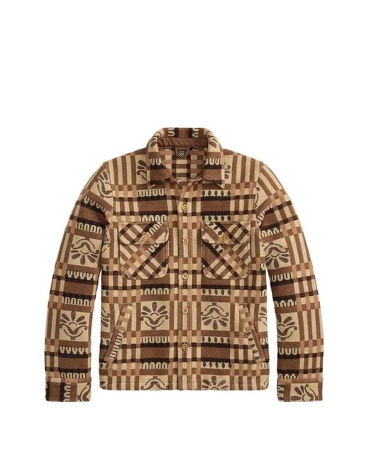 RRL Brown Patterned Check Shirt