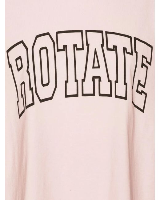 ROTATE BIRGER CHRISTENSEN Pink T-Shirt mit Logo-Print
