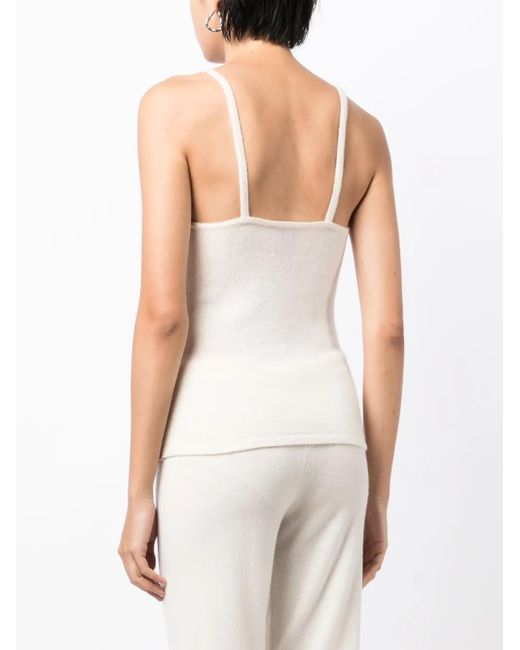 Top sin mangas Amaya de punto fino Cashmere In Love de color White