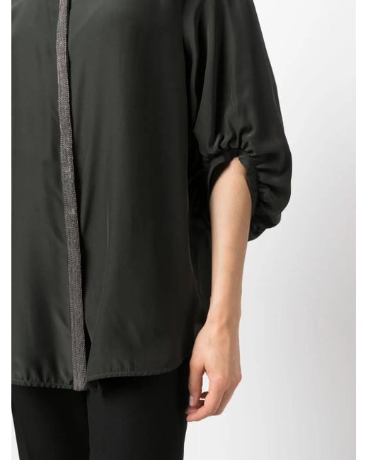 Fabiana Filippi Black Rhinestone-Embellished Shirt