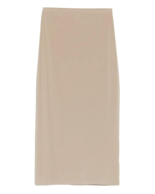 Falda midi recta Norma Kamali de color Natural