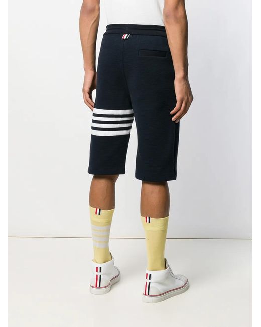 Thom Browne Blue 4-Bar Track Shorts for men
