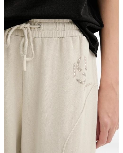 Karl Lagerfeld Natural Raised-Seam Track Pants