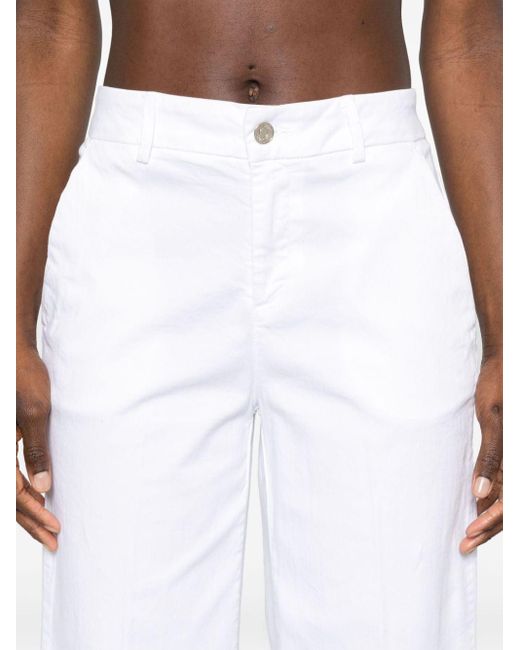 Straight-leg cotton trousers Liu Jo de color White
