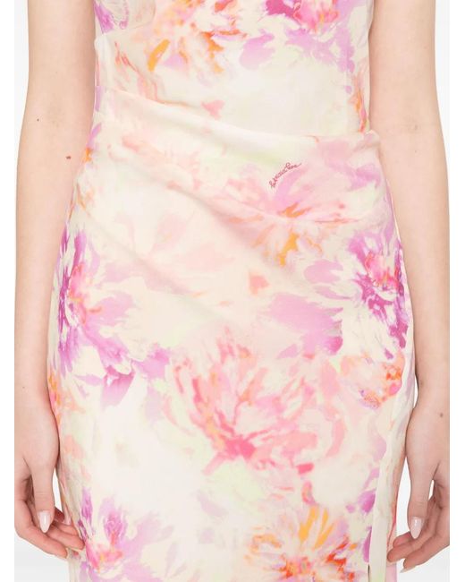 Patrizia Pepe Pink Floral-Print Midi Dress