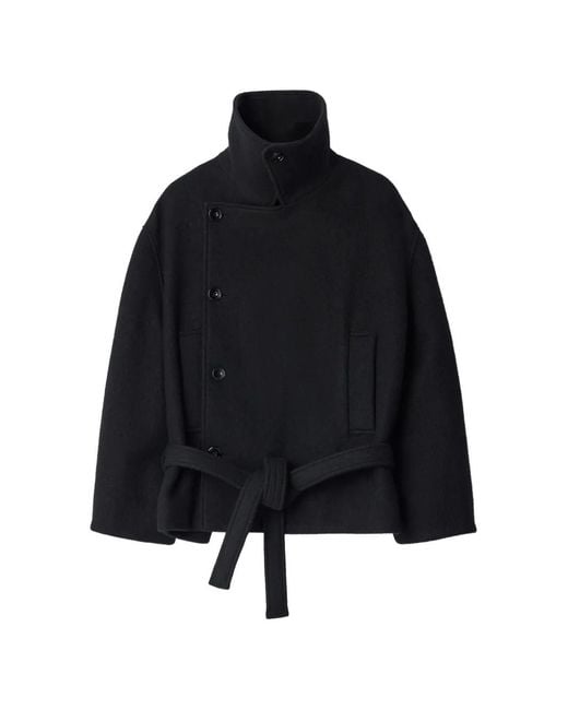 Lemaire Black Short Wrap Coat