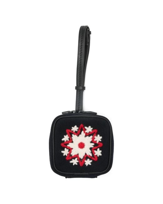 Moncler White Embroidered Zip Wallet