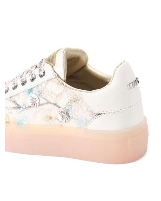 Kurt Geiger Pink Crystal-Embellished Sneakers