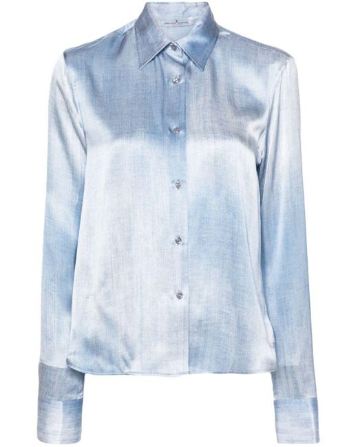 Camisa con estampado vaquero Ermanno Scervino de color Blue