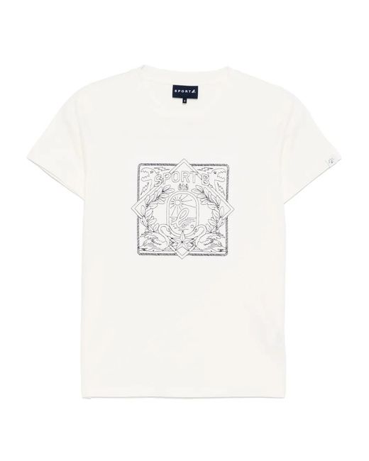 SPORT b. by agnès b. White Swan Embroidery T-Shirt