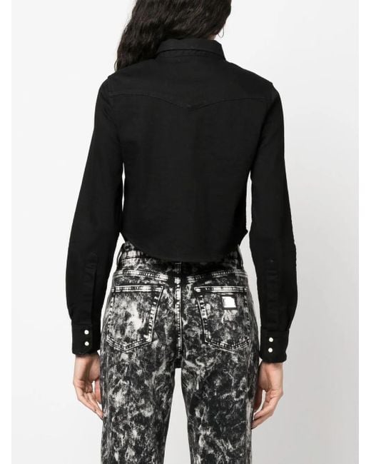 DSquared² Black Cropped Denim Shirt