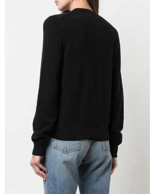 COMME DES GARÇONS PLAY Black Double Heart-Patch Knit Cardigan