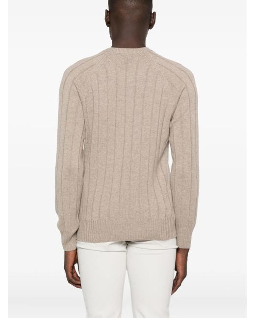 Fileria Natural Ribbed Crew-Neck Sweater for men