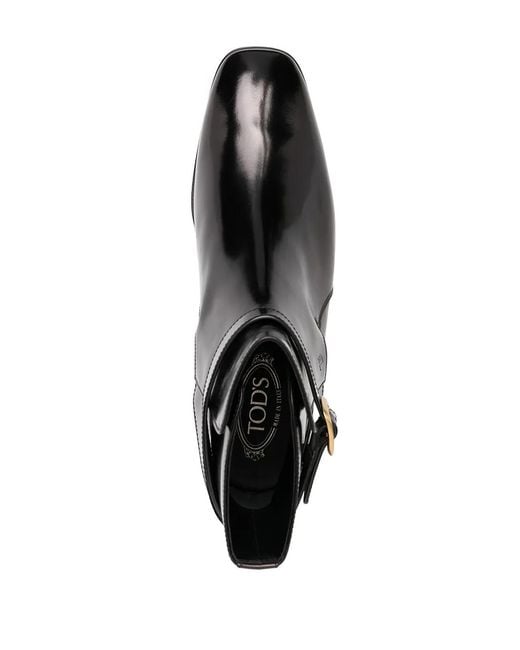 Tod's Black Buckle-Detail Ankle Boots for men