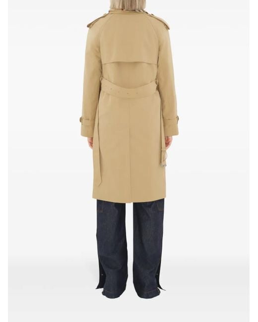Burberry Natural Notched-Lapel Cotton Trench Coat