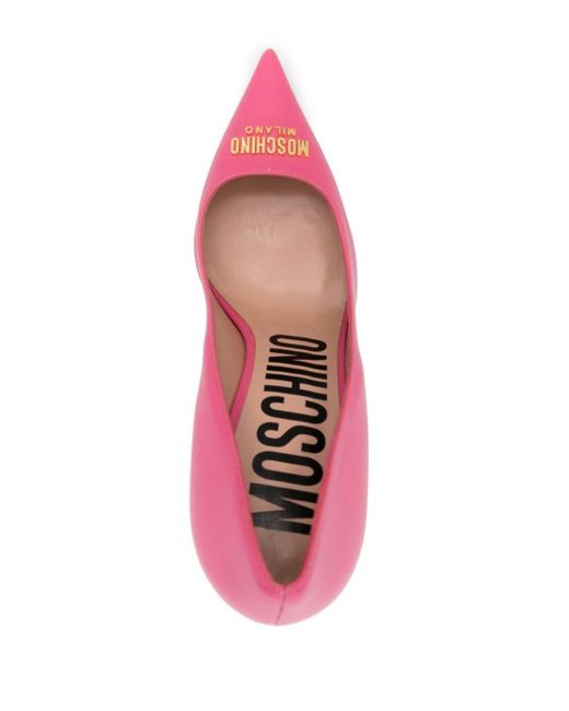 Moschino Pink 100mm Logo-lettering Pumps