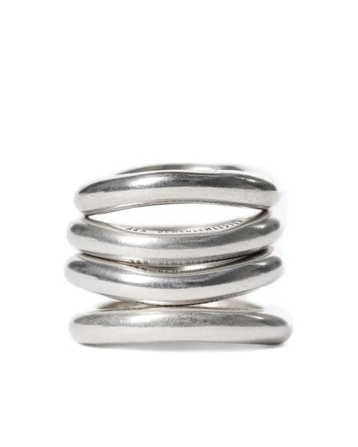 Set Anelli Herta (4 Pezzi) di Ann Demeulemeester in Gray da Uomo