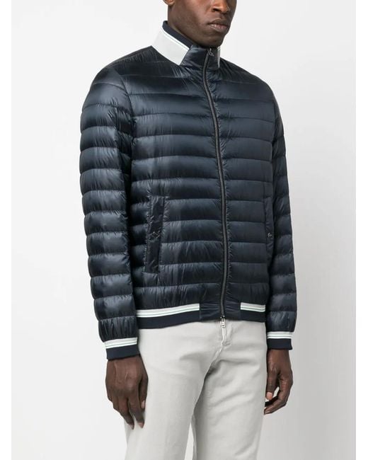 Herno Blue Zip-Up Padded Down Jacket for men