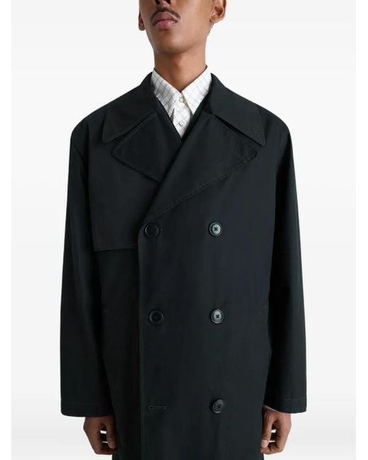 Lemaire Trenchcoat Met Dubbele Rij Knopen En Ceintuur in het Black voor heren