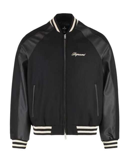 Represent Bomberjack Met Geborduurd Logo in het Black voor heren