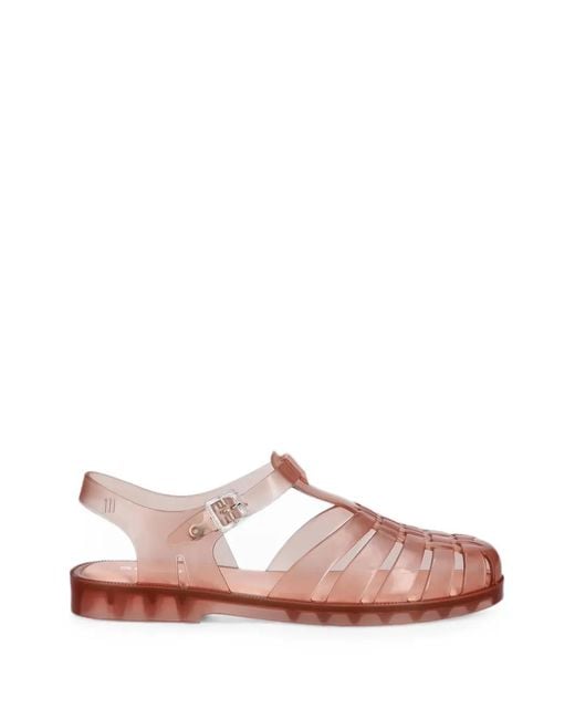Melissa Pink Possession Cage-Style Buckled Sandals