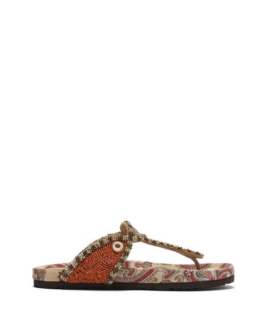 Maliparmi Brown Beaded Sandals