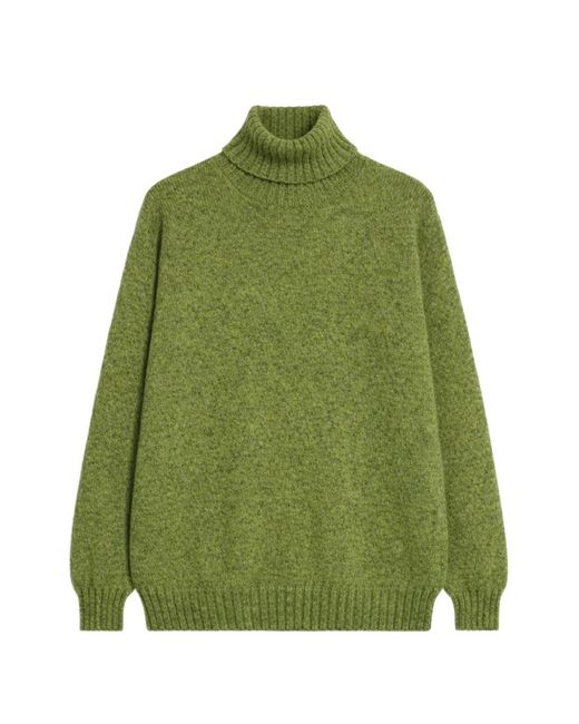 Fortela Green Shetland Roll-Neck Sweater for men