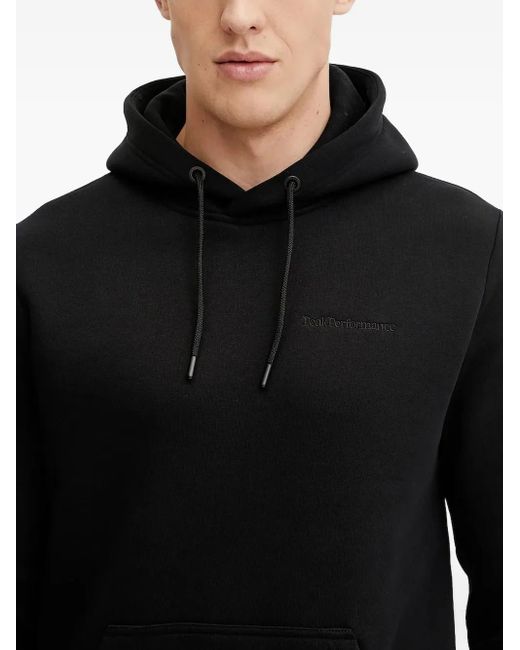 Peak Performance Black Hooded Logo Sweater for men