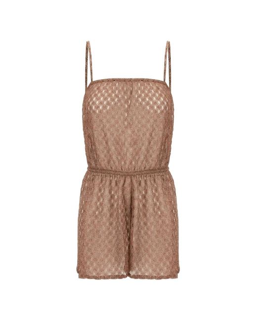 Missoni Brown Combishort En Crochet