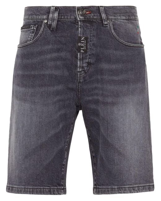 Philipp Plein Blue Formentera Low-rise Denim Shorts for men