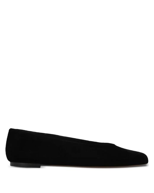 Neous Black Beid Round-Toe Ballet Flats