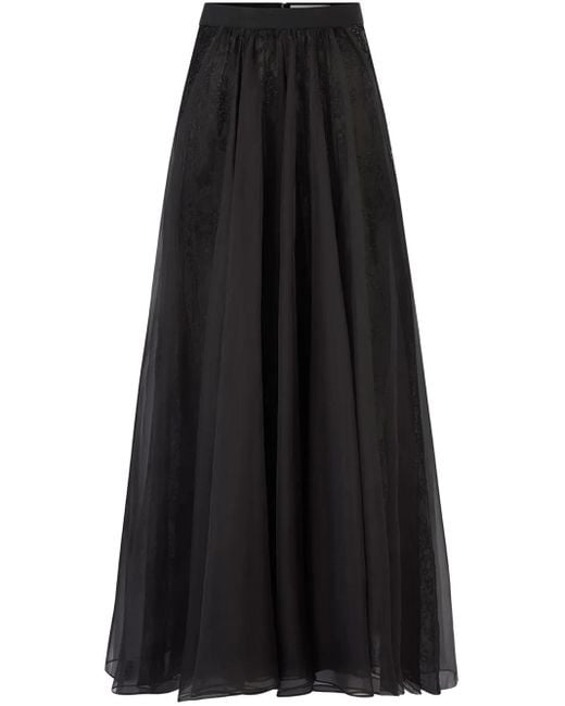 Nina Ricci Black Organza Maxi Skirt
