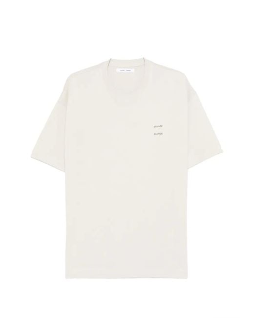 Samsøe & Samsøe White Joel Logo-Print T-Shirt for men