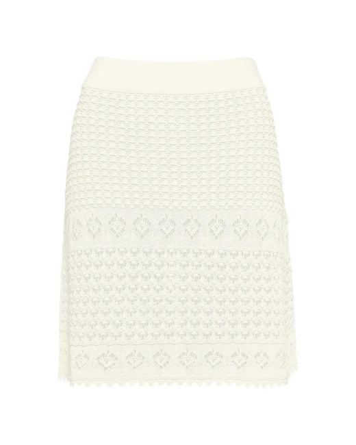 Eres White Angela Crocheted Mini Skirt