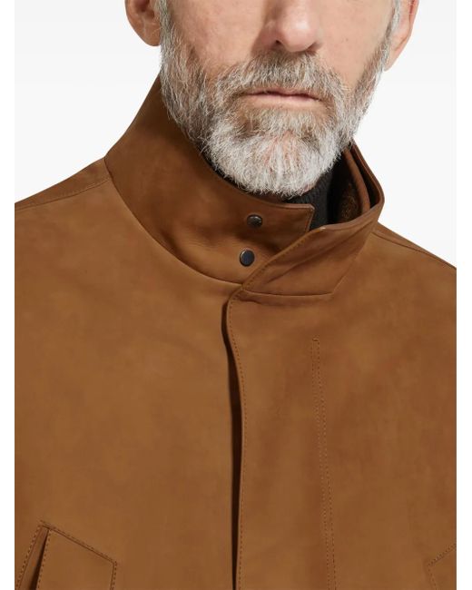 メンズ Zegna Elements Vetta スエードジャケット Brown
