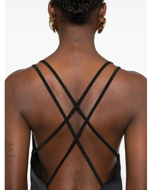 RHIZOME Black Merida Side-Split Maxi Dress