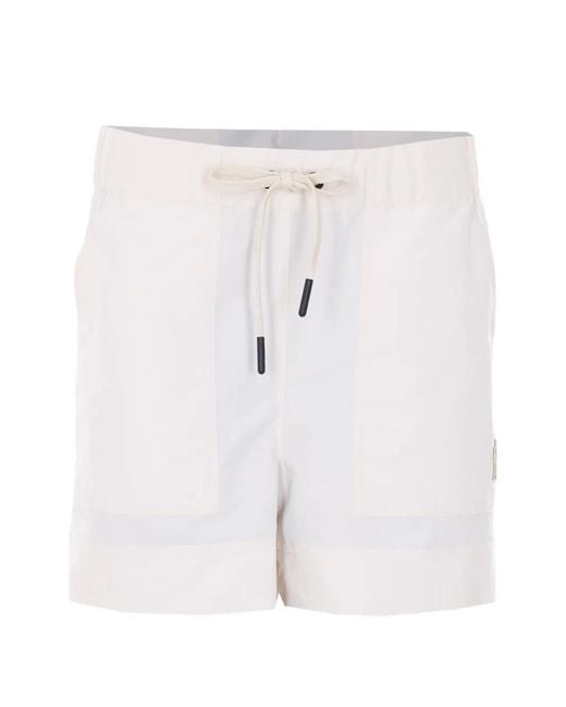 Moncler White Logo-Patch Drawstring Shorts