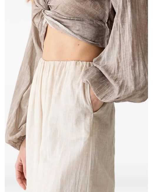 Haveone Natural Elasticated-Waistband Palazzo Pants