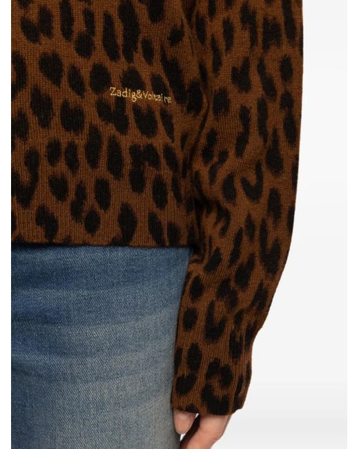 Zadig & Voltaire Brown Soulo Lc Leopard Sweater