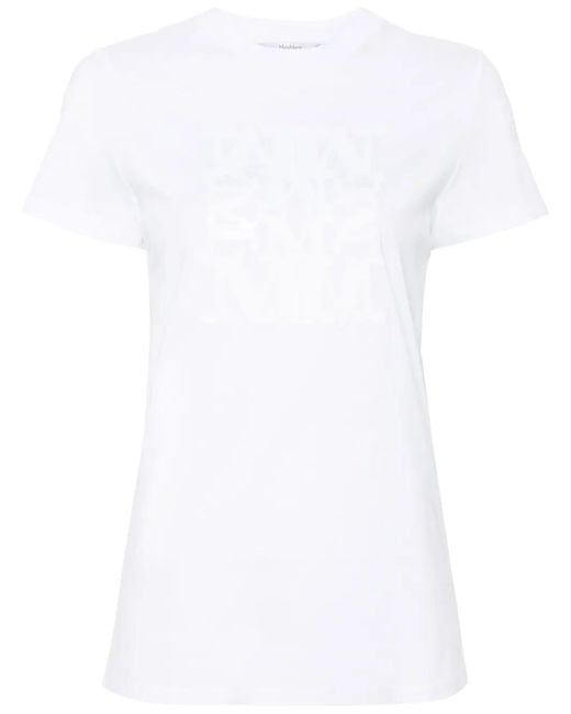 Max Mara White Logo Cotton T-Shirt