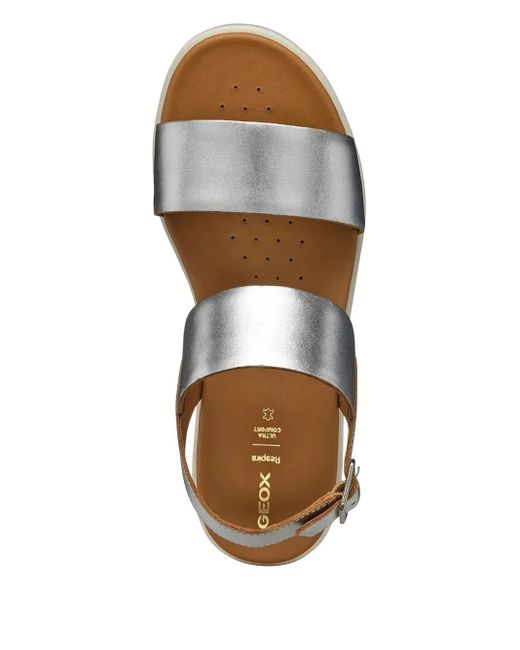 Geox Metallic Plateau-Sandalen Mit Doppeltem Riemen