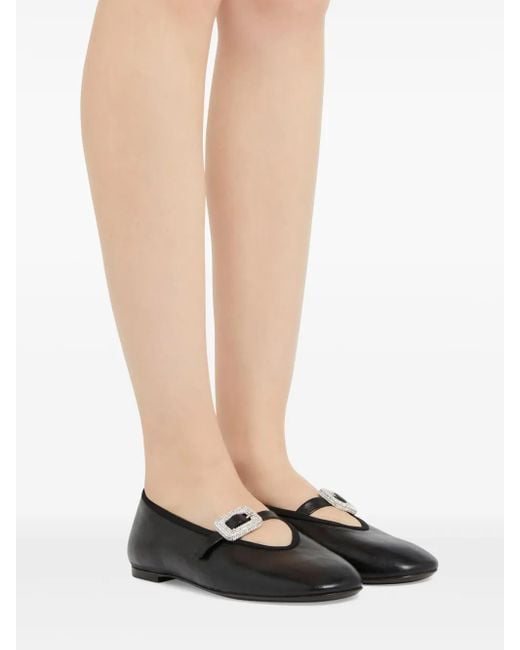 Giuseppe Zanotti Black Georgia Buckle Ballet Flats