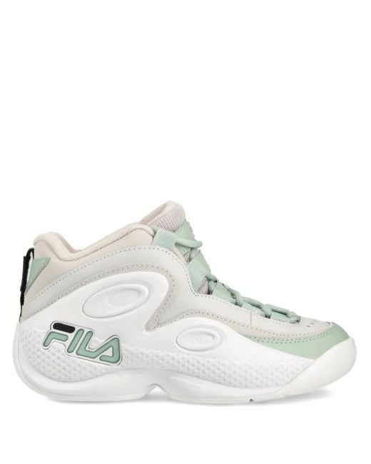 Fila White Grant Hill 3 Mid Sneakers